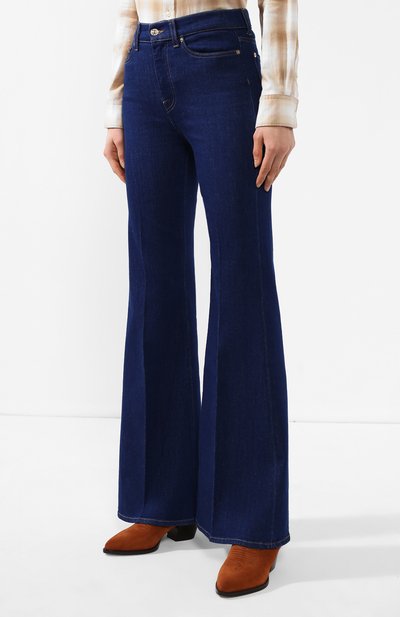 Расклешенные джинсы 7 FOR ALL MANKIND синего цвета по цене 27750 руб., арт. JSQIB120BR, фото 3 Расклешенные джинсы 7 FOR ALL MANKIND, арт. JSQIB120BR, фото 3