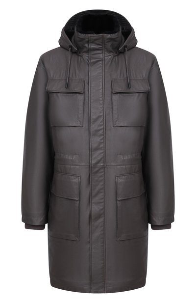 Мужское кожаная парка с подкладкой из бобра MVST, арт. M25.1PM.0007/BIG SIZE/CERV0 SILKY