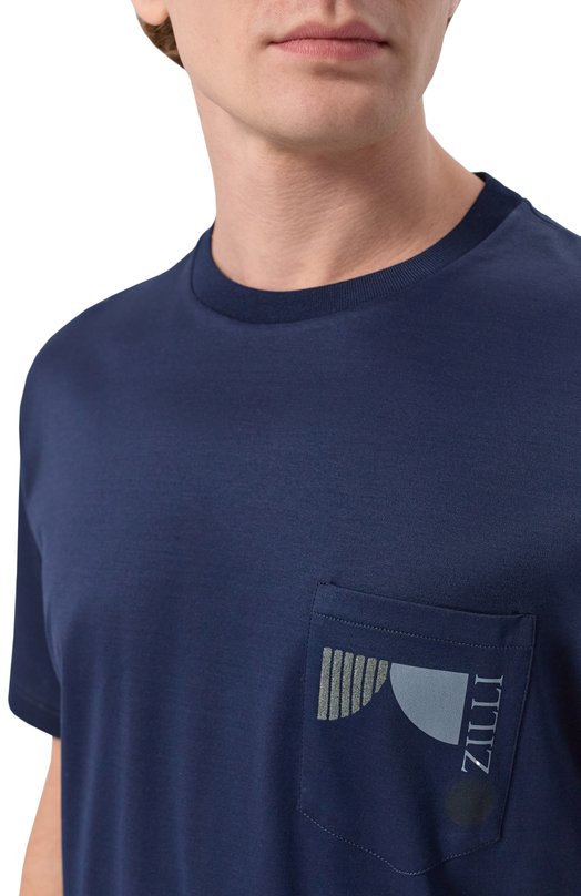 Хлопковая футболка Zilli TSR03RM0100VZBPL0_001 Синий  TSR03RM0100VZBPL0_001 Фото 5