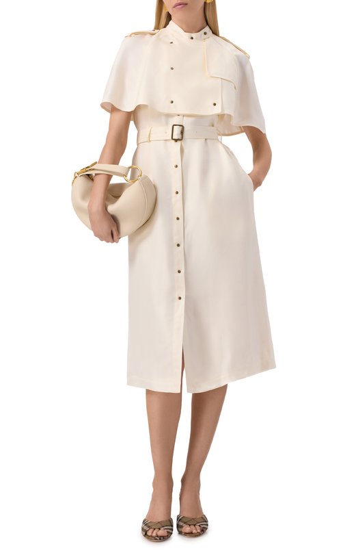Платье из вискозы Burberry 8109095 Кремовый  8109095 Фото 2