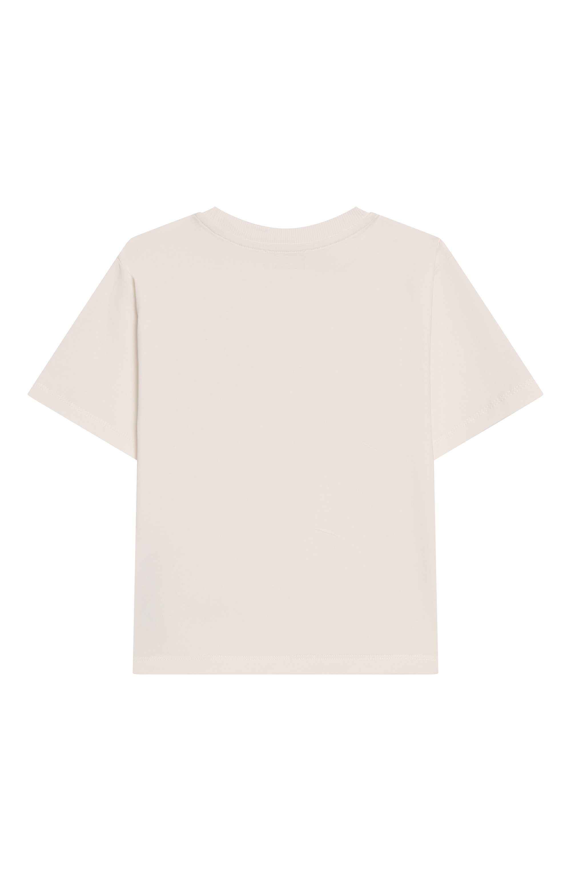 Хлопковая футболка MOSCHINO кремового цвета по цене 8995 руб., арт. HKM060/LBA11/4-8, фото 2 Хлопковая футболка MOSCHINO, арт. HKM060/LBA11/4-8, фото 2