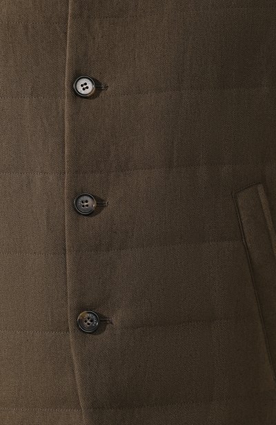 Льняной жилет LORO PIANA хаки цвета по цене 125500 руб., арт. FAL1520, фото 5 Льняной жилет LORO PIANA, арт. FAL1520, фото 5