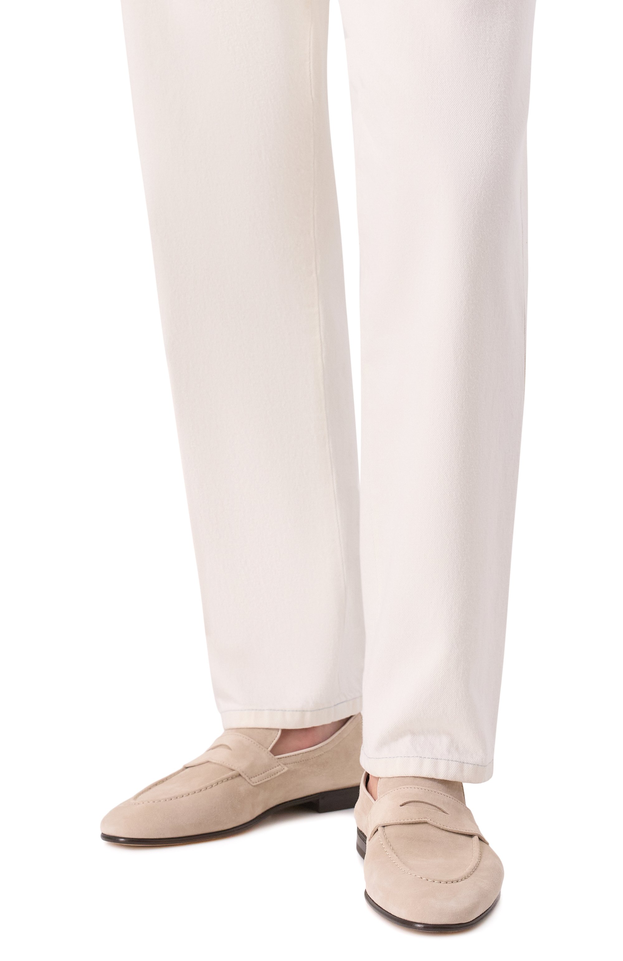 Замшевые пенни-лоферы BRUNELLO CUCINELLI светло-бежевого цвета по цене 120500 руб., арт. MZUCAHG730, фото 3 Замшевые пенни-лоферы BRUNELLO CUCINELLI, арт. MZUCAHG730, фото 3