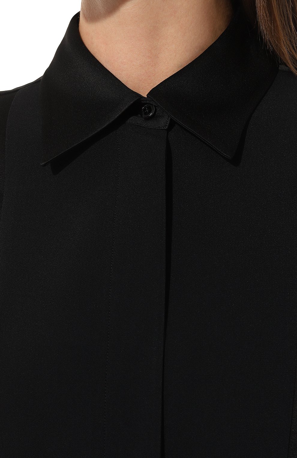 Атласная рубашка JIL SANDER черного цвета по цене 94150 руб., арт. J02DL0146/JTN214, фото 5 Атласная рубашка JIL SANDER, арт. J02DL0146/JTN214, фото 5