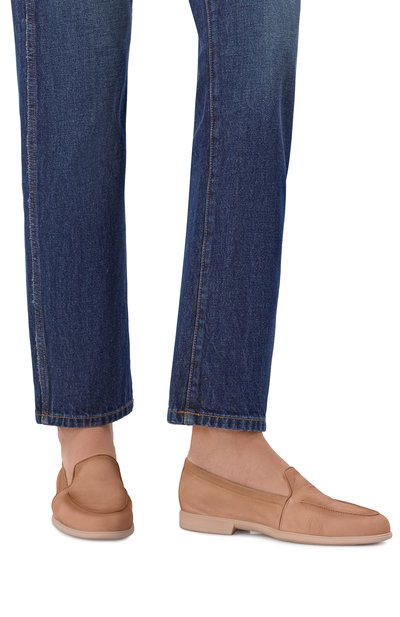 Лоферы из нубука SANTONI темно-бежевого цвета по цене 93150 руб., арт. WULG72051GC2SPRX, фото 2 Лоферы из нубука SANTONI, арт. WULG72051GC2SPRX, фото 2