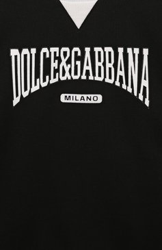 Детский хлопковый свитшот DOLCE & GABBANA черного цвета, арт. L4JWKR/G7N1J | Фото 3 (Материал внешний: Хлопок; Материал сплава: Проставлено; Драгоценные камни: Проставлено; Рукава: Длинные; Мальчики Кросс-КТ: Свитшот-одежда; Ростовка одежда: 12 лет | 152 см, 8 лет | 128 см, 5 лет | 110 см, 3 года | 98 см, 2 года | 92 см, 13 - 15 лет | 158 см, 4 года | 104 см, 10 - 11 лет | 140 - 146см, 6 лет | 116 см)