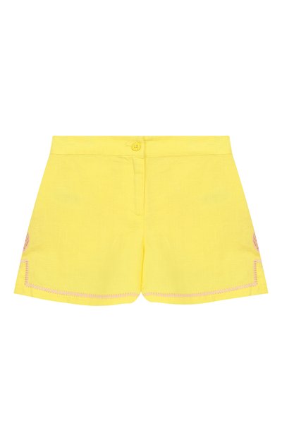 Шорты смеси из льна и хлопка STELLA MCCARTNEY желтого цвета по цене 6480 руб., арт. 539547/SMK65, фото 1 Шорты смеси из льна и хлопка STELLA MCCARTNEY, арт. 539547/SMK65, фото 1