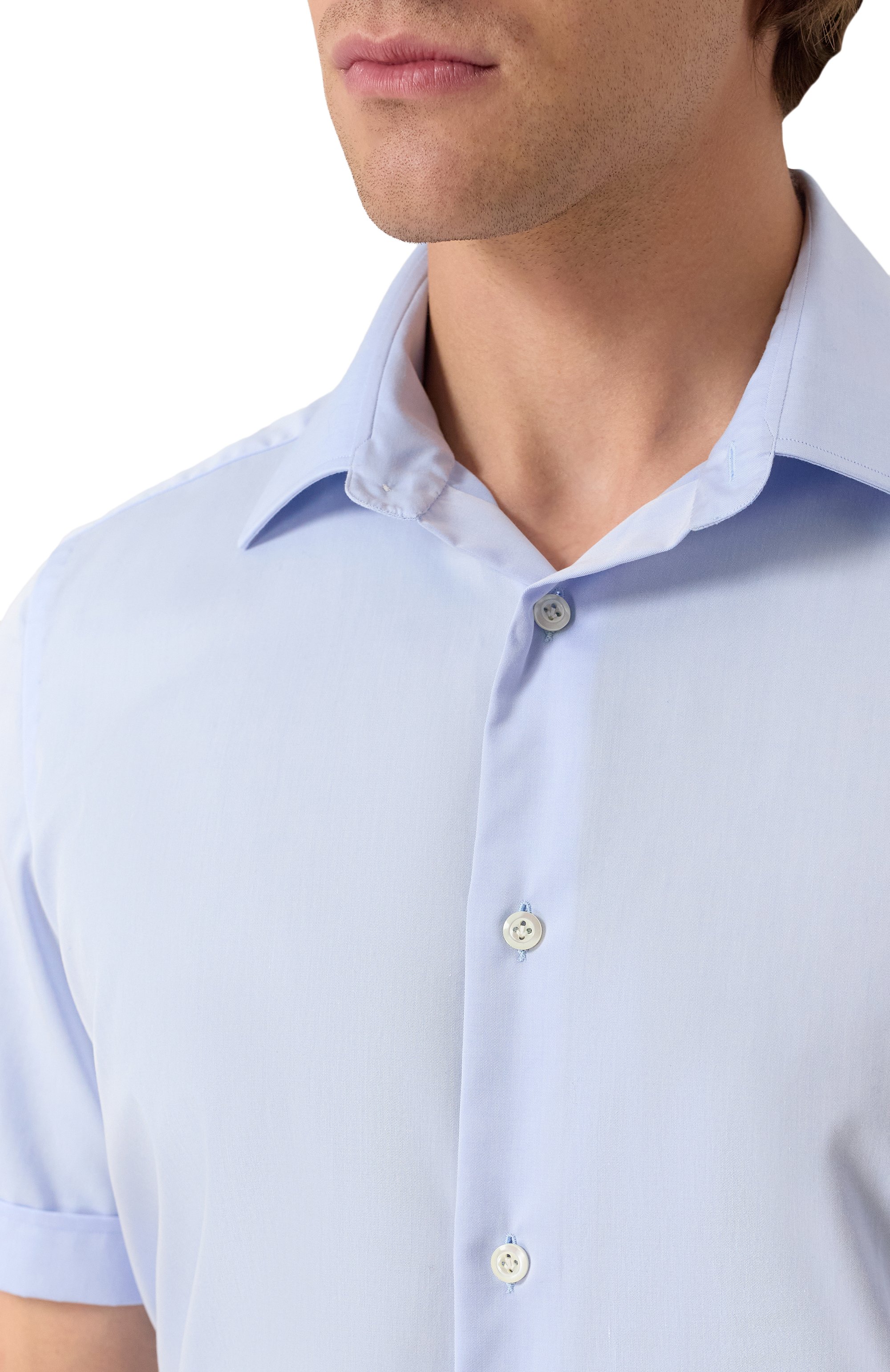 Хлопковая сорочка GIAMPAOLO голубого цвета по цене 26250 руб., арт. 608/TS15014, фото 5 Хлопковая сорочка GIAMPAOLO, арт. 608/TS15014, фото 5