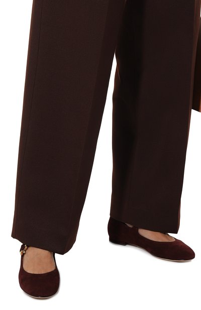 Замшевые балетки mary ribbon 05 GIANVITO ROSSI, арт. G22164.05CU0.CAMB0UR, фото 3