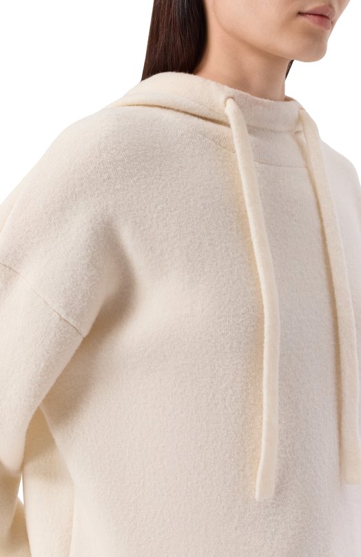 Шерстяное худи Windsor 52 DP647 10020704/30049079 Кремовый  52 DP647 10020704/30049079 Фото 5