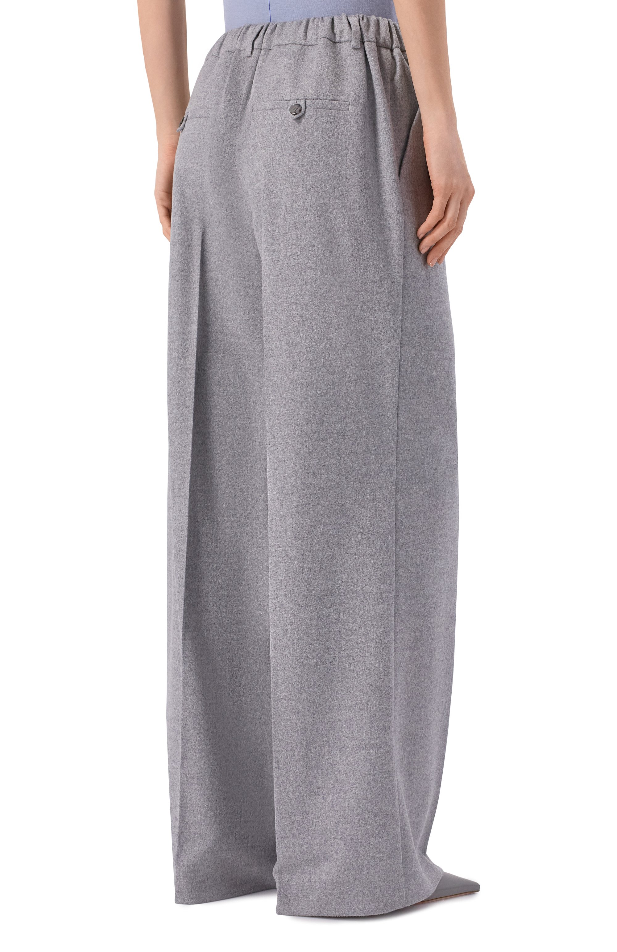 Брюки из шерсти и шелка SHERVARLI серого цвета по цене 89000 руб., арт. TR26-0020, фото 4 Брюки из шерсти и шелка SHERVARLI, арт. TR26-0020, фото 4