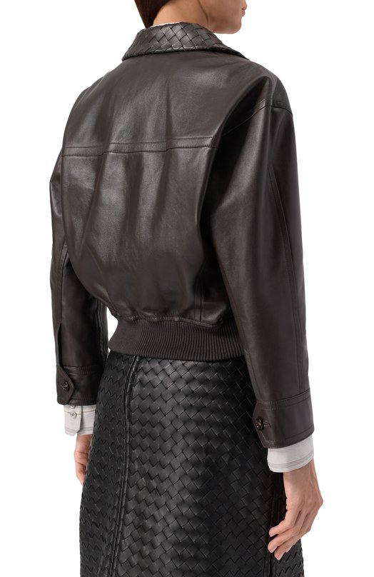 Кожаная куртка Bottega Veneta 832893/V5BX0 Коричневый  832893/V5BX0 Фото 4