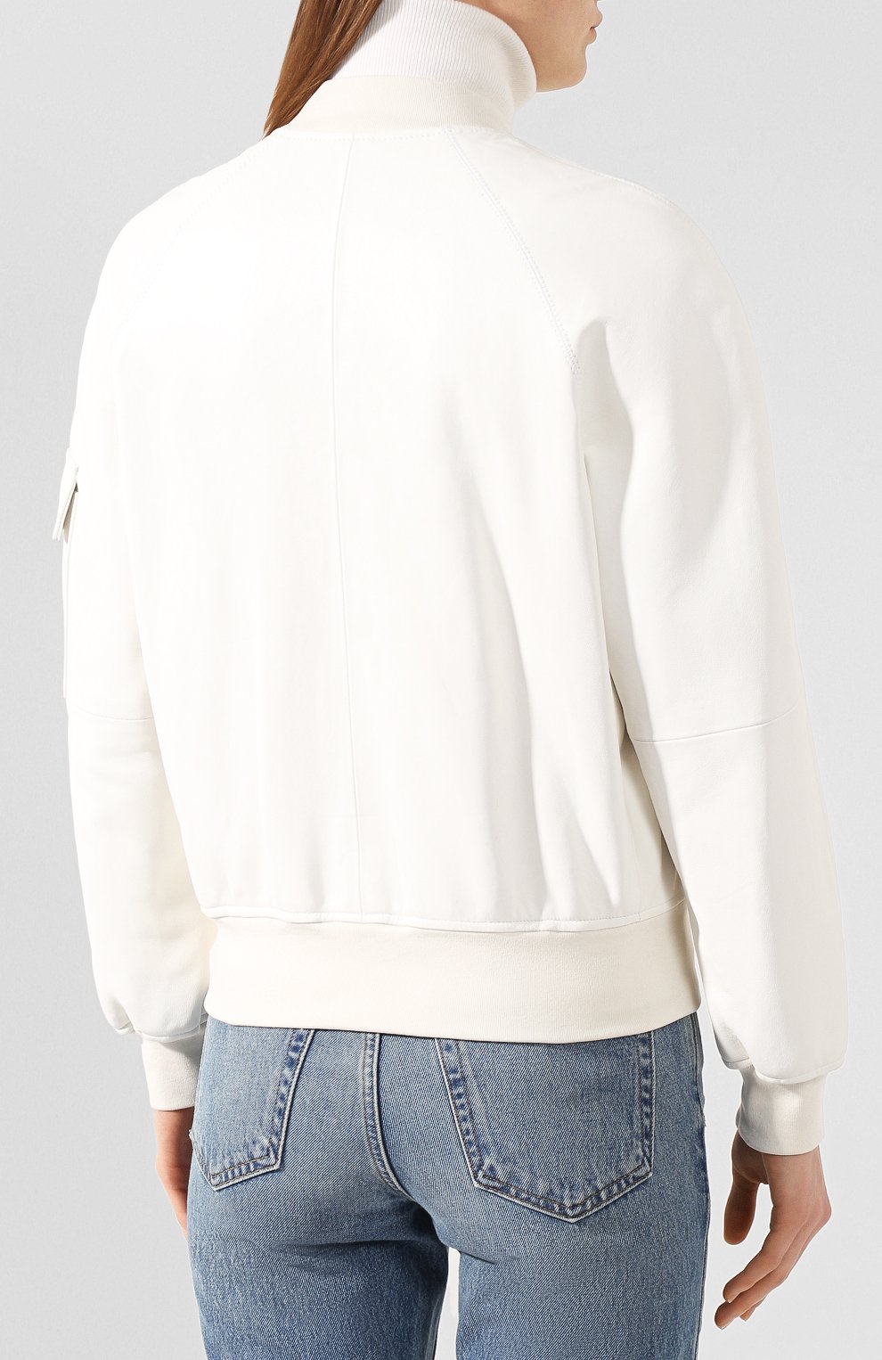 Кожаный бомбер TOM FORD белого цвета по цене 526500 руб., арт. CSL647-LEX228, фото 4 Кожаный бомбер TOM FORD, арт. CSL647-LEX228, фото 4