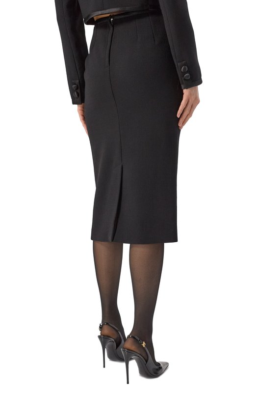 Юбка из шерсти и шелка Dolce & Gabbana F4BBPT/FUBD2 Чёрный  F4BBPT/FUBD2 Фото 4