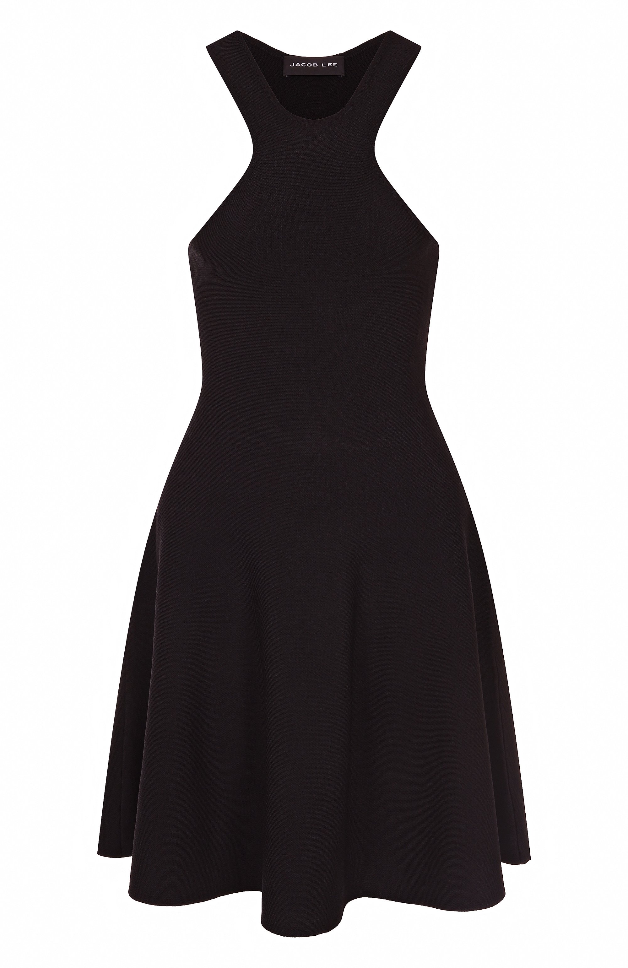 Платье из вискозы JACOB LEE черного цвета по цене 57900 руб., арт. WKD030SS25B, фото 1 Платье из вискозы JACOB LEE, арт. WKD030SS25B, фото 1