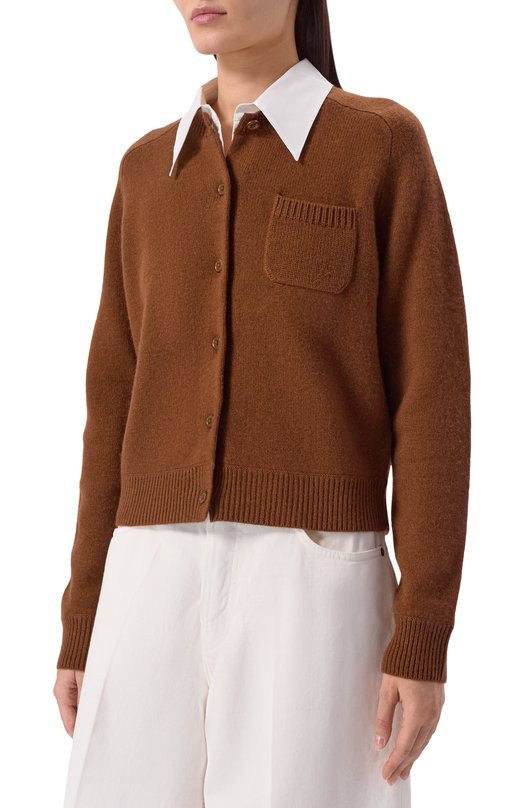 Кардиган из шерсти и кашемира Dorothee Schumacher 310401 Коричневый  310401 Фото 3