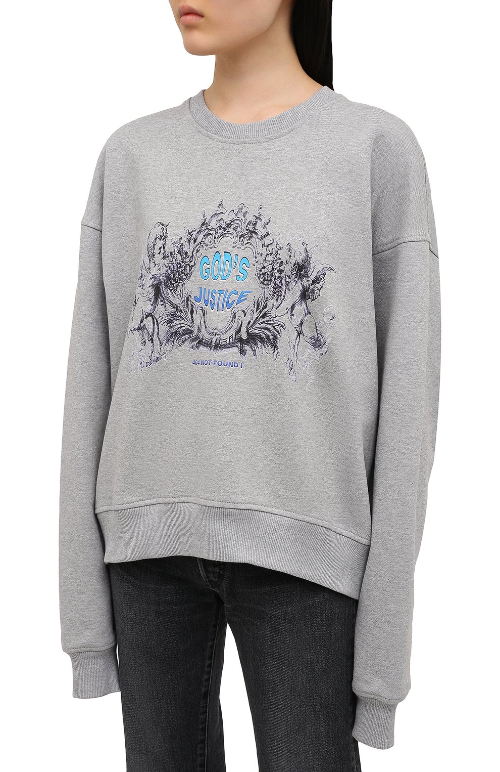 Хлопковый свитшот 404 NOT FOUND | серого цвета по цене 17700 руб., арт. 700404, фото 3 Хлопковый свитшот 404 NOT FOUND |, арт. 700404, фото 3