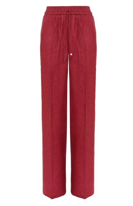Женские льняные брюки KITON бордового цвета по цене 0 руб., арт. D48122K0903 | Фото 1