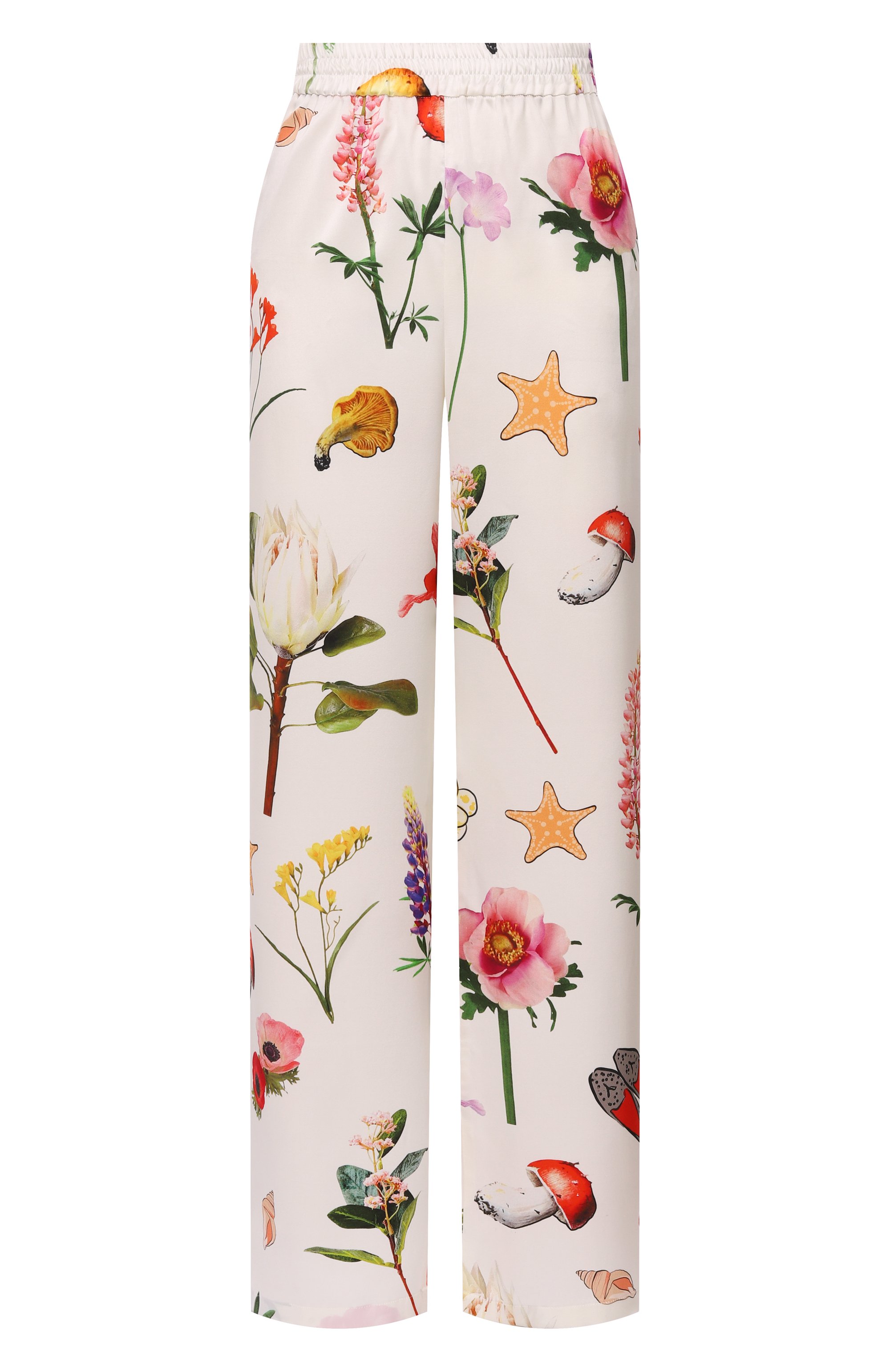 Шелковые брюки YANINA кремового цвета по цене 120060 руб., арт. T-3110B, фото 1 Шелковые брюки YANINA, арт. T-3110B, фото 1