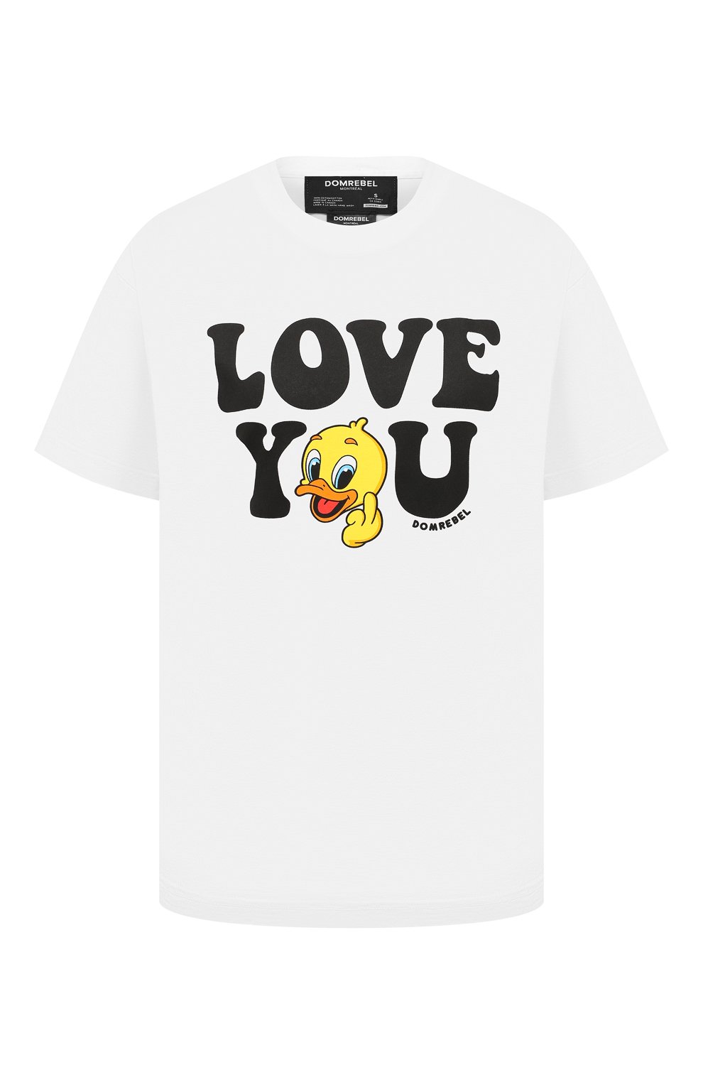 Хлопковая футболка DOMREBEL белого цвета по цене 14200 руб., арт. LUV/0VER TEE/W, фото 1 Хлопковая футболка DOMREBEL, арт. LUV/0VER TEE/W, фото 1