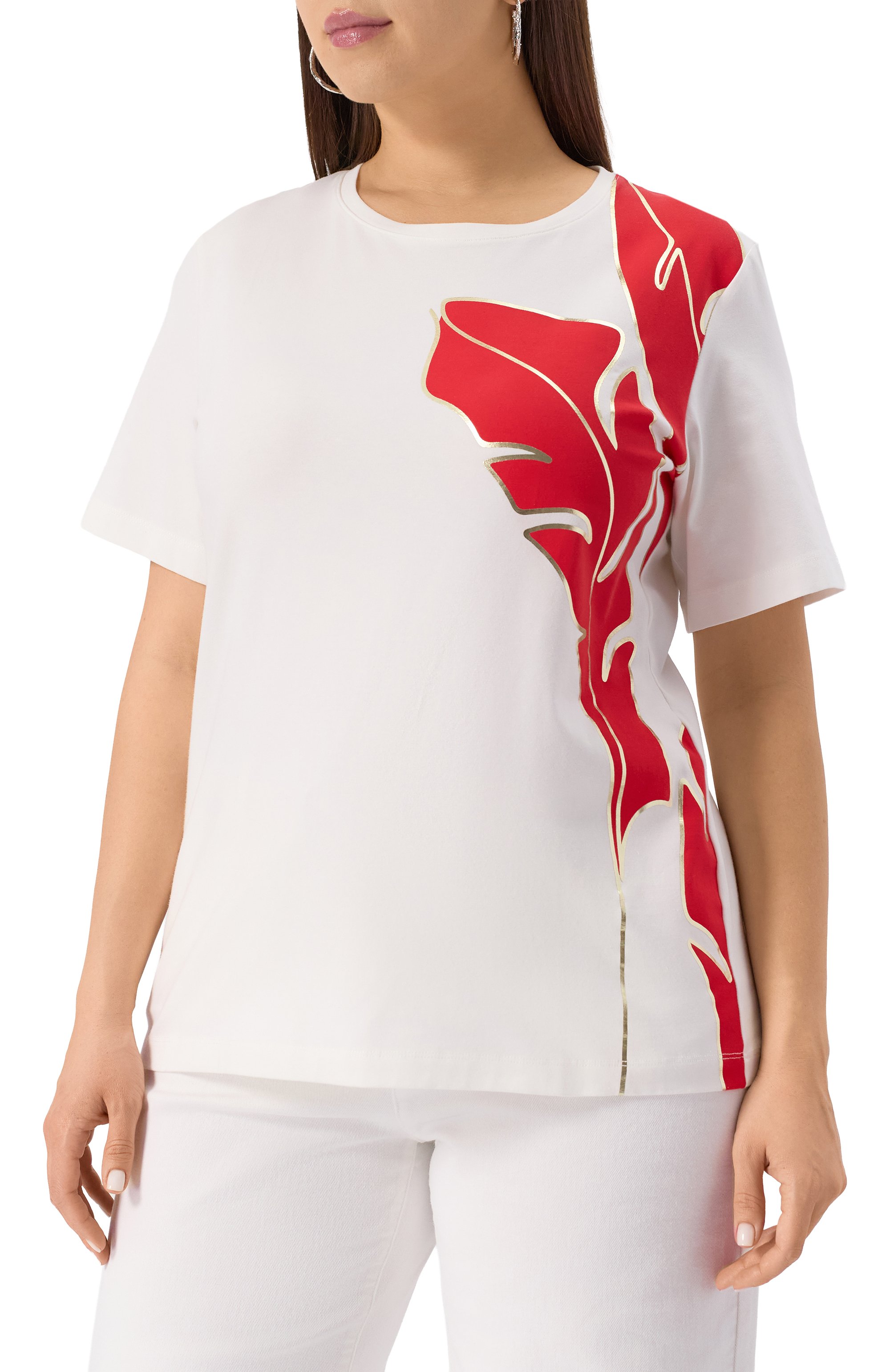 Хлопковая футболка PERSONA BY MARINA RINALDI, арт. R0MANA, фото 3