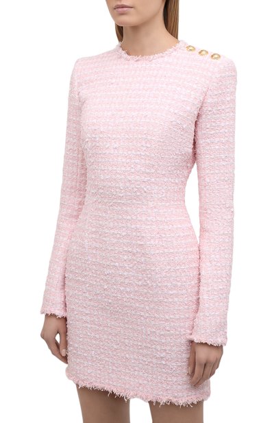 Платье BALMAIN светло-розового цвета по цене 214500 руб., арт. WF1R8000/X492, фото 3 Платье BALMAIN, арт. WF1R8000/X492, фото 3