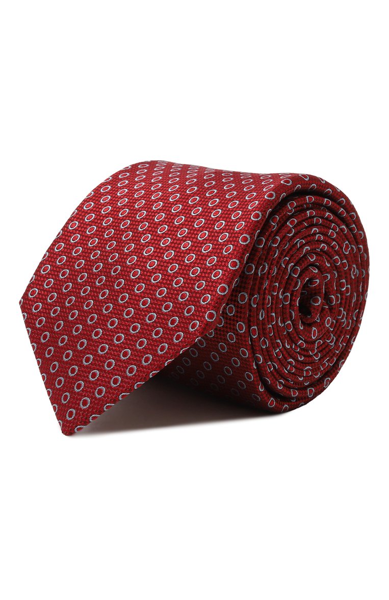 Мужской шелковый галстук ZILLI красного цвета, арт. 57012 | Фото 1 (Принт: С принтом; Материал: Текстиль, Шелк; Материал сплава: Пр�оставлено; Нос: Не проставлено)