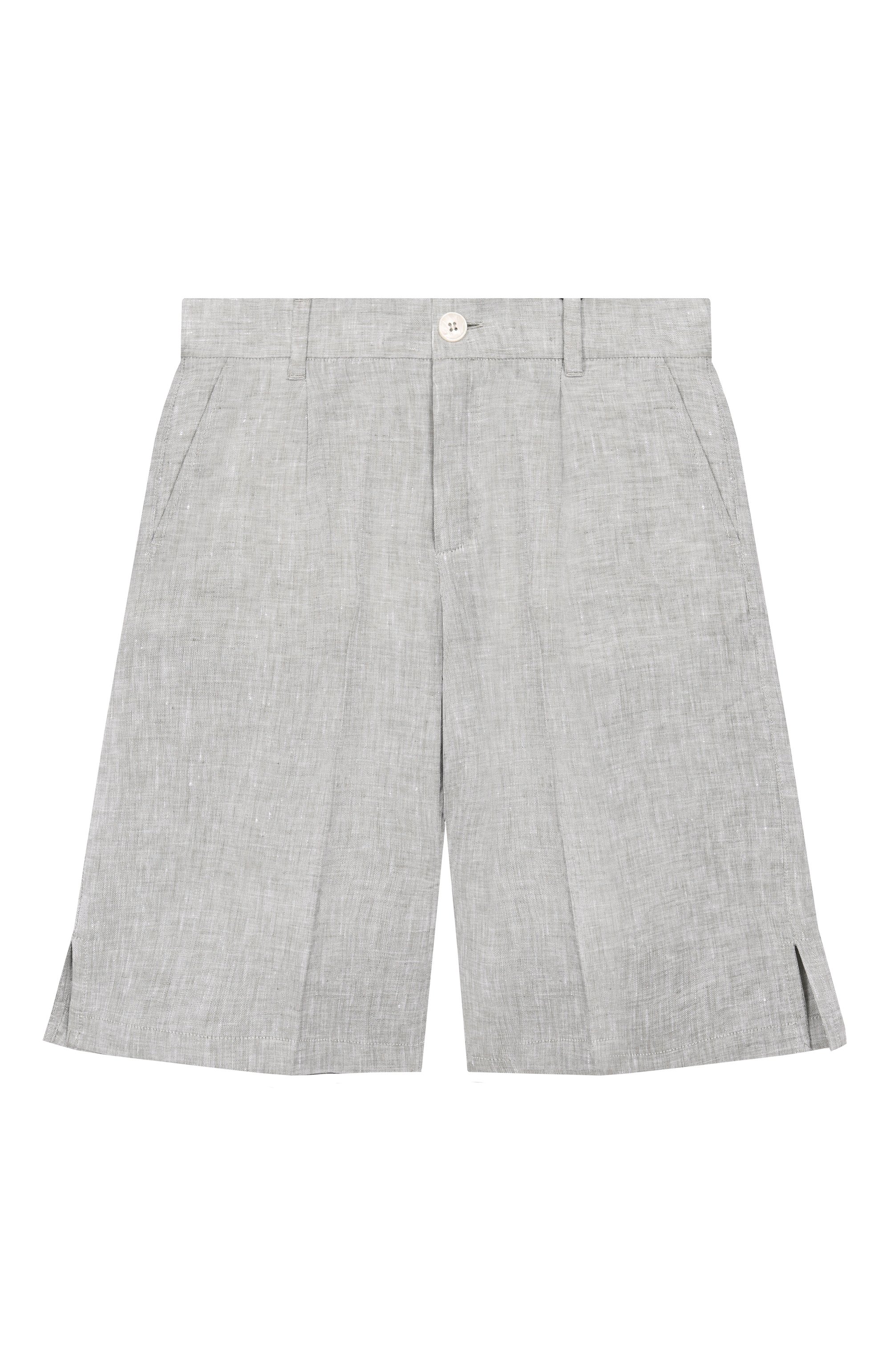 Льняные шорты DOLCE & GABBANA хаки цвета по цене 47800 руб., арт. L44Q00/FU4LG_001, фото 1 Льняные шорты DOLCE & GABBANA, арт. L44Q00/FU4LG_001, фото 1