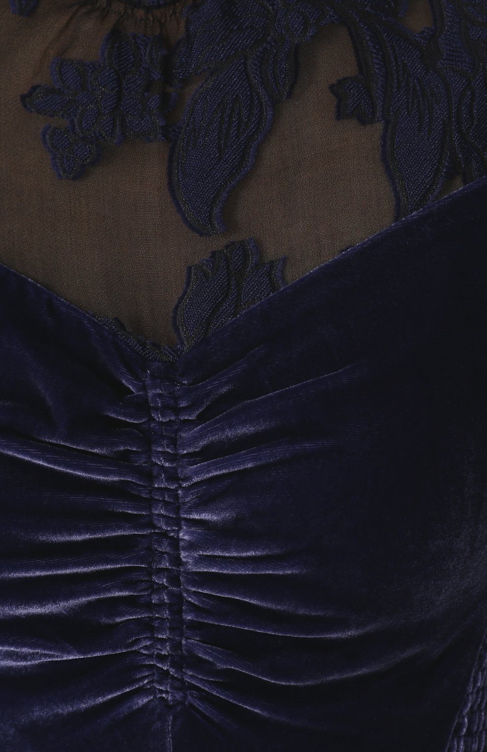 Приталенное бархатное платье-миди с коротким рукавом REBECCA TAYLOR, арт. 817654D625, фото 5