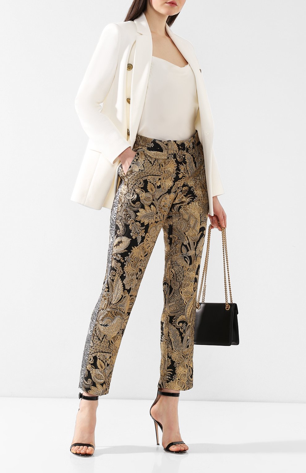 Жаккардовые брюки DOLCE & GABBANA, арт. FTBJCT/HJMAH, фото 2