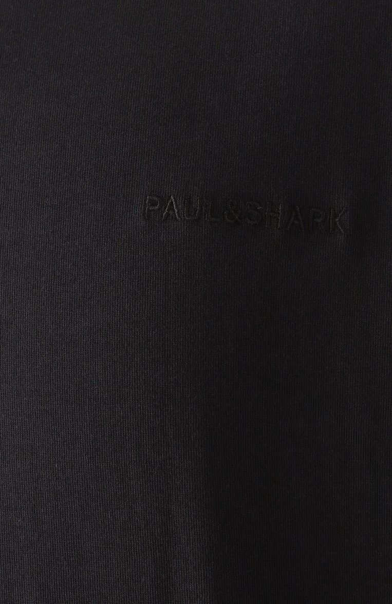 Мужская хлопковая футболка PAUL&SHARK черного цвета, арт. 25411047 | Фото 6 (Рукава: Короткие; Стили: Кэжуэл; Принт: Без принта; Длина (для топов): Стандартные; Материал внешний: Хлопок; Кросс-КТ: Джерси; Мужское Кросс-КТ: Футболка-одежда)