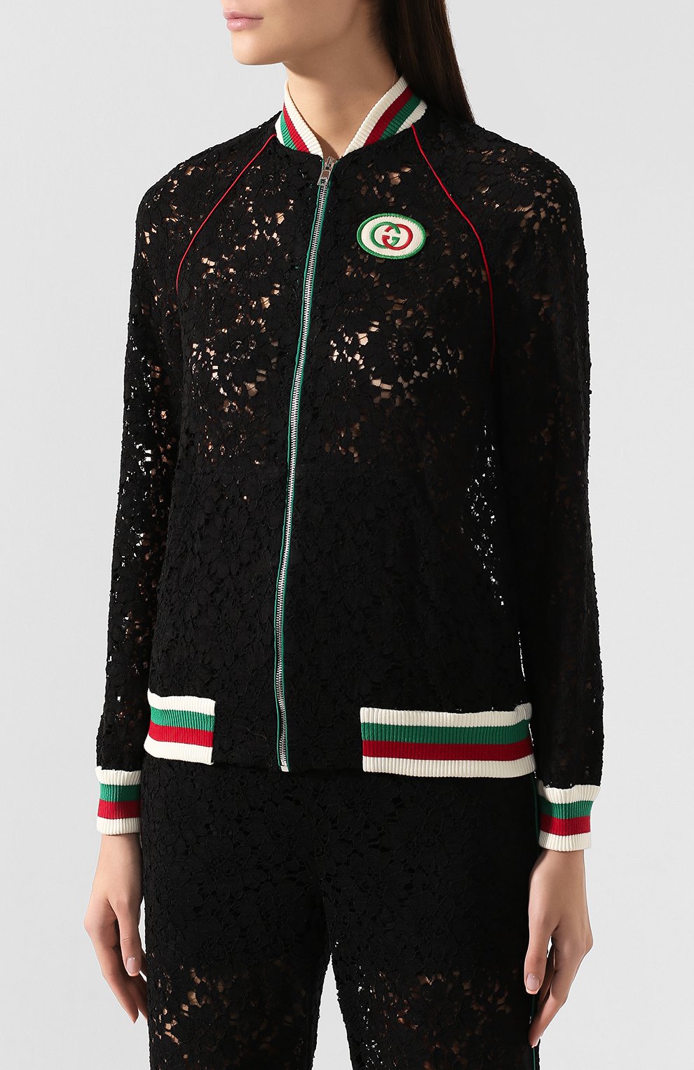 Бомбер из смеси вискозы и хлопка GUCCI черного цвета по цене 285120 руб., арт. 575927/ZACDX, фото 3 Бомбер из смеси вискозы и хлопка GUCCI, арт. 575927/ZACDX, фото 3