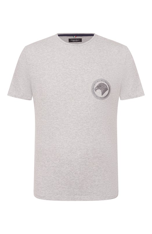 Хлопковая футболка Stefano Ricci MNI42H0020/803C0 Серый MNI42H0020/803C0