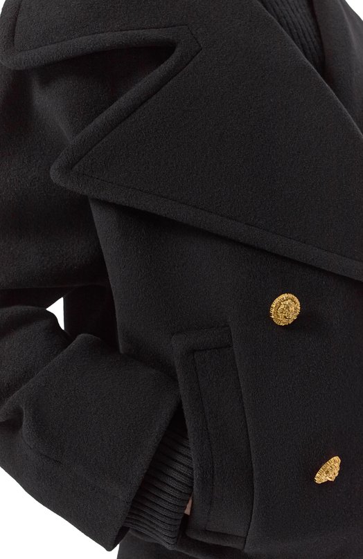 Полупальто из шерсти и кашемира Balmain GF1UA141/WD48 Чёрный  GF1UA141/WD48 Фото 5