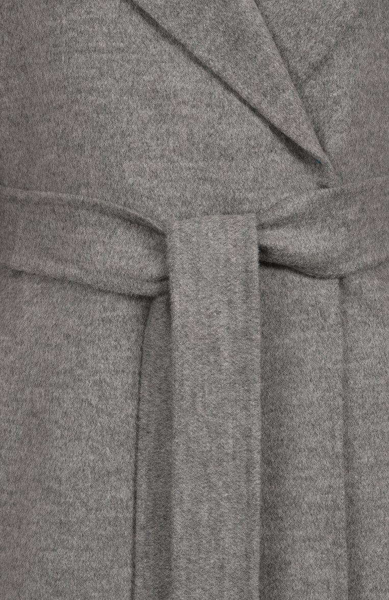 Женское шерстяное пальто MAX MARA STUDIO серого цвета, арт. CLES | Фото 6 (Автоматизация ТО: Проставлено; Автоматизация состава: Проставлено; Длина (верхняя одежда): До колена; Рукава: Длинные; Материал внешний: Шерсть; 1-2-бортные: Однобортные; Стили: Классический)