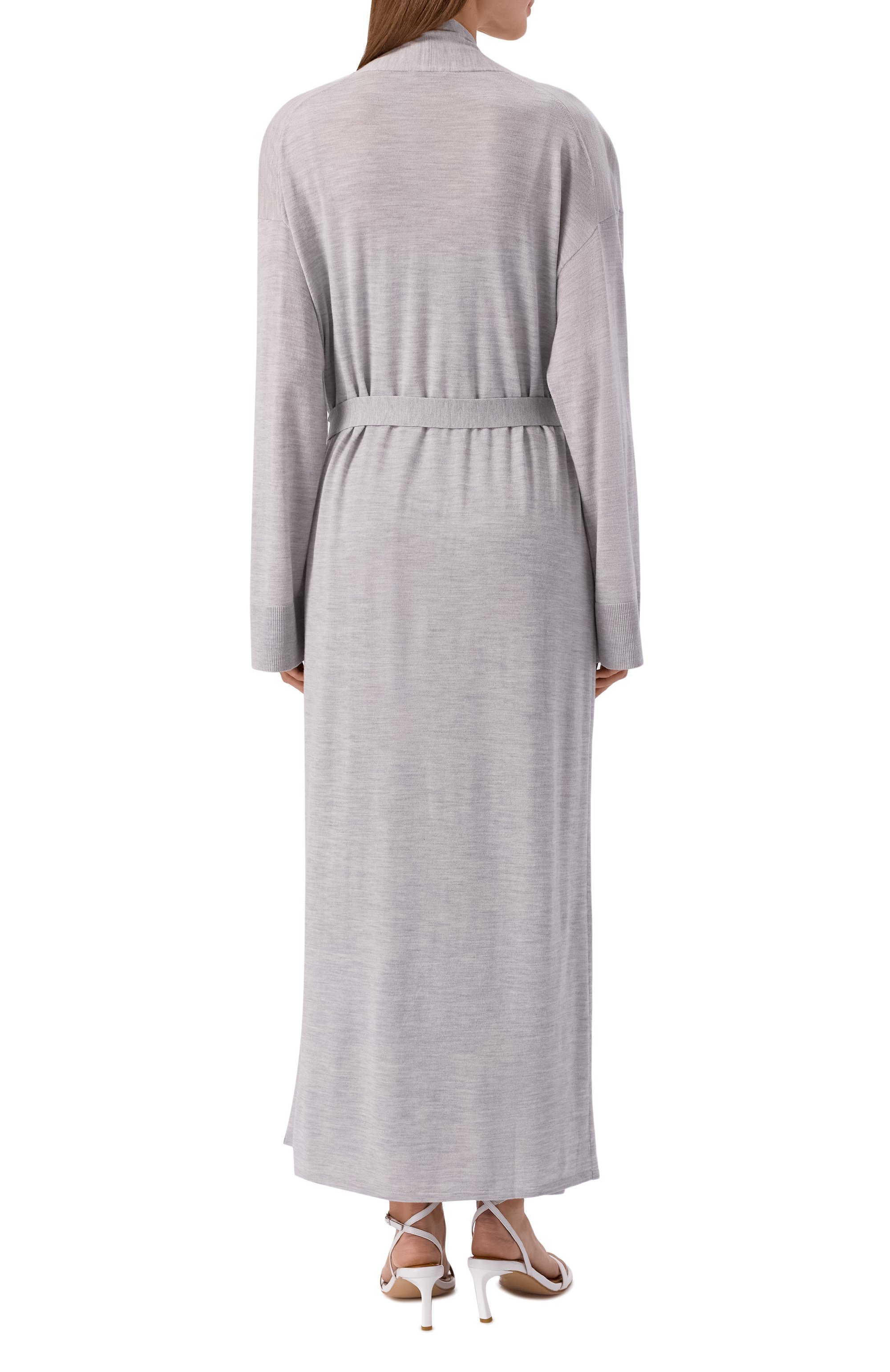 Кардиган из шерсти и шелка 12 STOREEZ серого цвета по цене 23000 руб., арт. 132112, фото 4 Кардиган из шерсти и шелка 12 STOREEZ, арт. 132112, фото 4