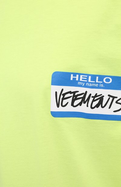 Хлопковая футболка VETEMENTS, арт. UA52TR330Y 1602/W, фото 5