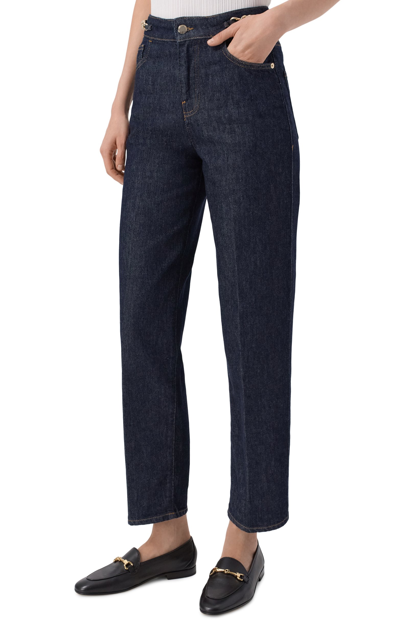 Джинсы EMPORIO ARMANI темно-синего цвета по цене 41500 руб., арт. EW003498/AF18421, фото 3 Джинсы EMPORIO ARMANI, арт. EW003498/AF18421, фото 3