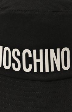 Детская хлопковая панама MOSCHINO черно-белого цвета, арт. HUX027/L0A00 | Фото 3 (Материал: Текстиль, Хлопок; Материал сплава: Проставлено; Нос: Не проставлено)