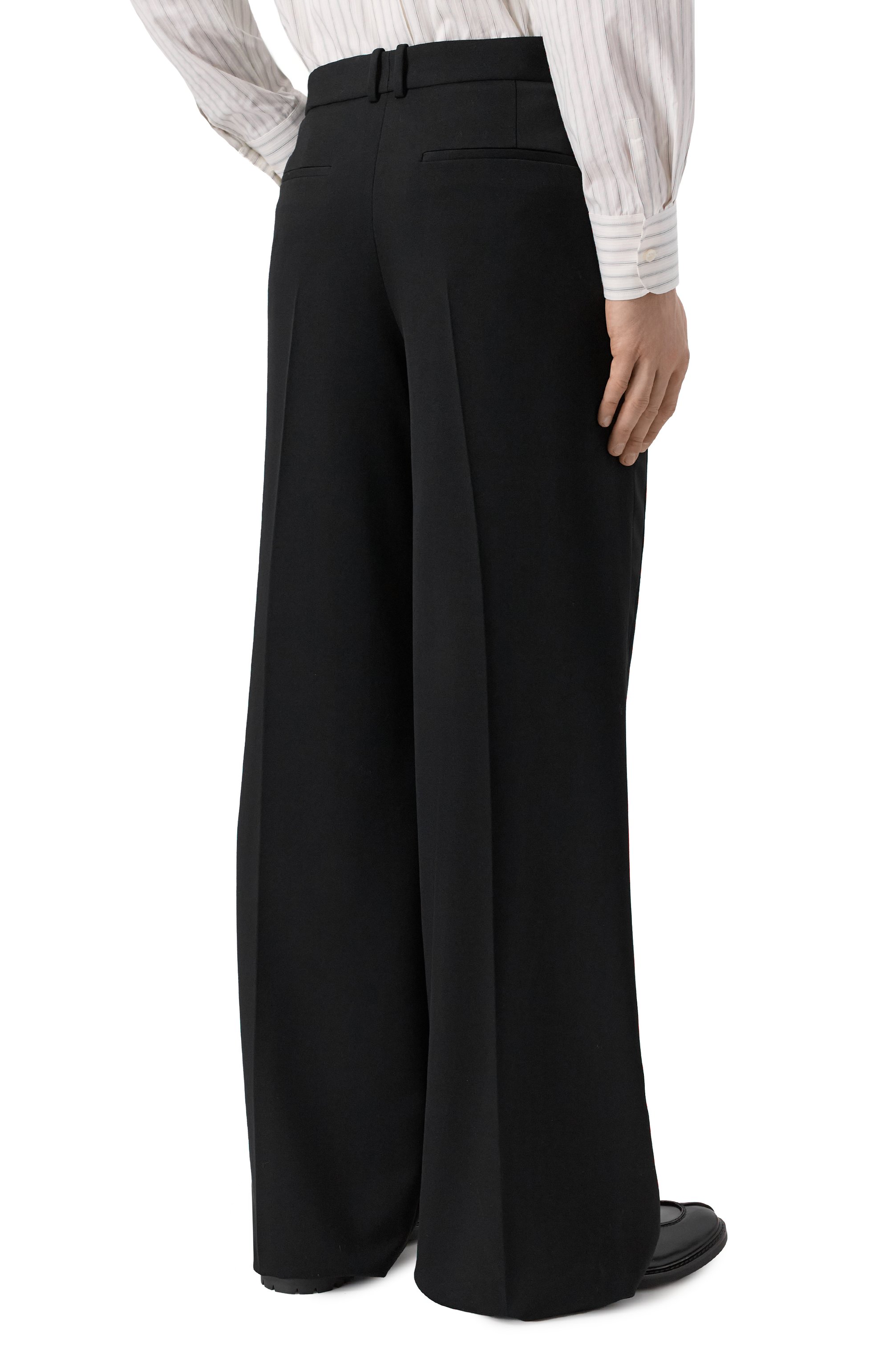 Шерстяные брюки SAINT LAURENT черного цвета по цене 231000 руб., арт. 805914/Y7E63, фото 4 Шерстяные брюки SAINT LAURENT, арт. 805914/Y7E63, фото 4