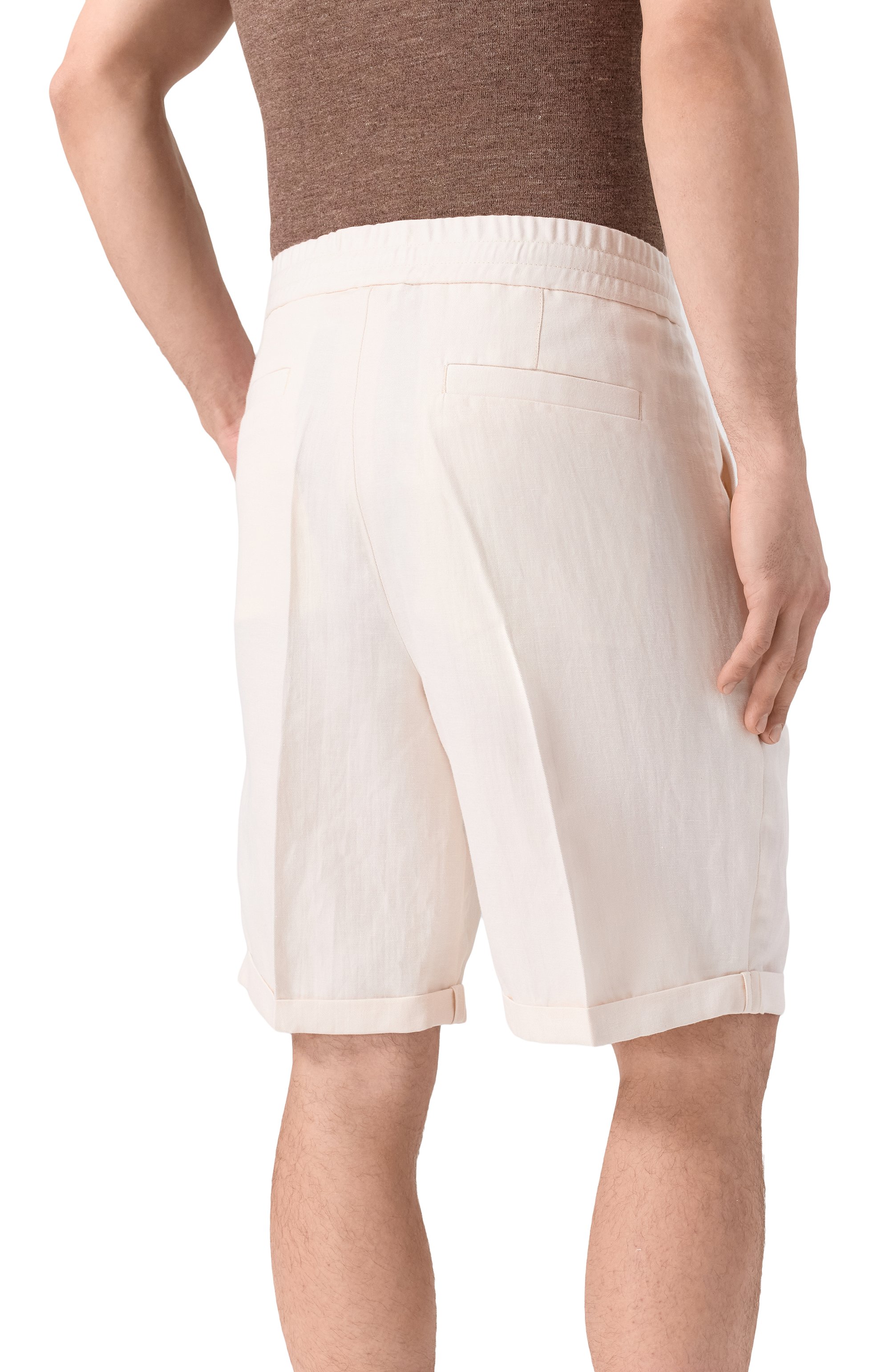 Шорты изо льна и хлопка BRUNELLO CUCINELLI, арт. MH255U0020, фото 4