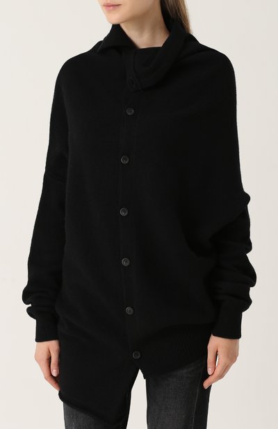 Шерстяной кардиган YOHJI YAMAMOTO черного цвета по цене 63850 руб., арт. YQ-K80-146, фото 3 Шерстяной кардиган YOHJI YAMAMOTO, арт. YQ-K80-146, фото 3