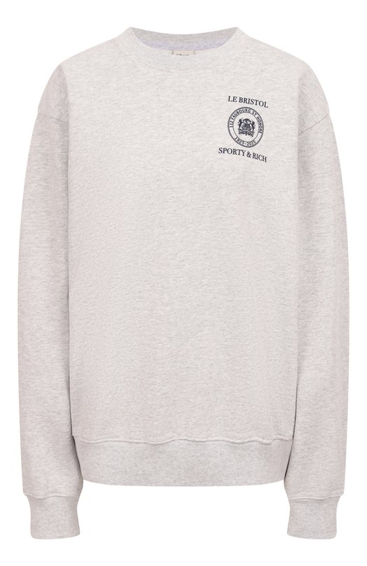 Хлопковый свитшот Sporty and Rich ST071517620GY03 Серый ST071517620GY03
