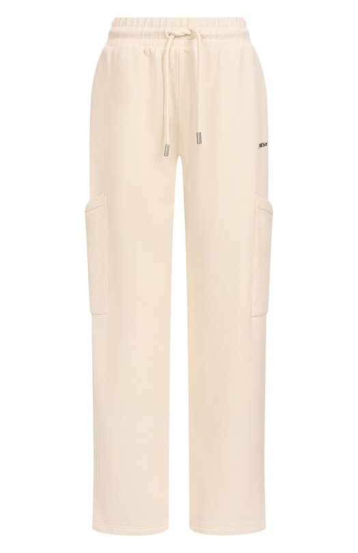 Хлопковые брюки Off-White 0WCH025S25FLE002 Кремовый 0WCH025S25FLE002