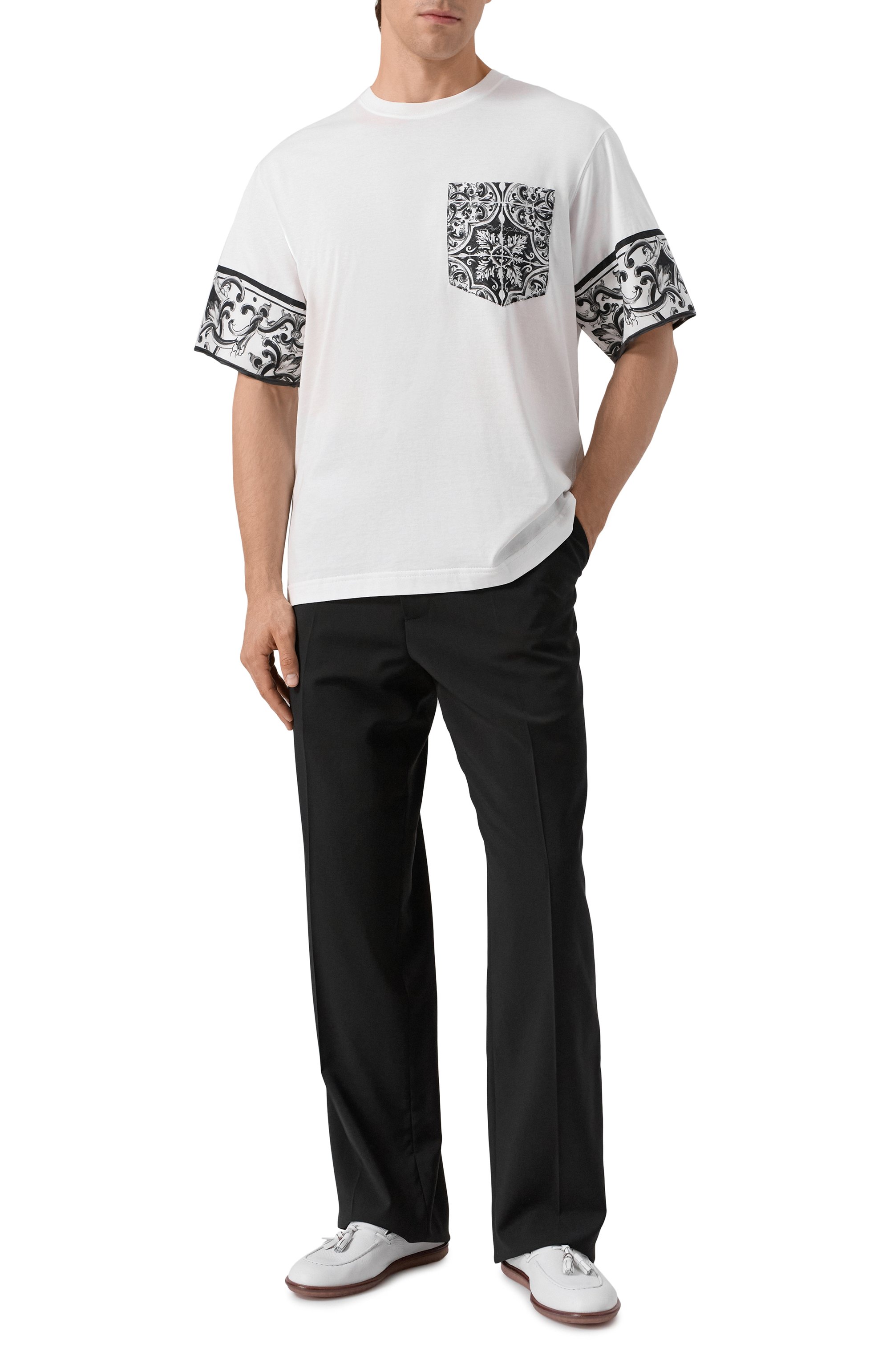 Футболка из хлопка и шелка DOLCE & GABBANA, арт. G8SB2T/G708Y, фото 2