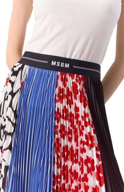 Плиссированная юбка MSGM разноцветного цвета по цене 55750 руб., арт. 3841MDD25P/257265, фото 5 Плиссированная юбка MSGM, арт. 3841MDD25P/257265, фото 5