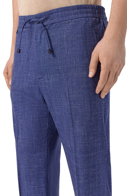 Брюки из шерсти и шелка Stefano Ricci M1T610021A/WKL08U Синий  M1T610021A/WKL08U Фото 5