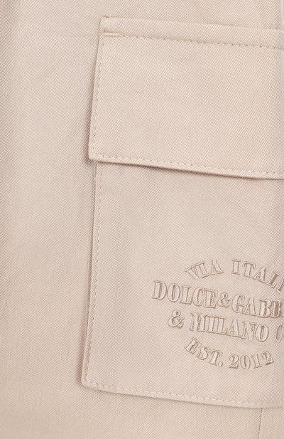 Хлопковые шорты-карго DOLCE & GABBANA бежевого цвета по цене 47800 руб., арт. L44Q01/FU63D_001, фото 3 Хлопковые шорты-карго DOLCE & GABBANA, арт. L44Q01/FU63D_001, фото 3