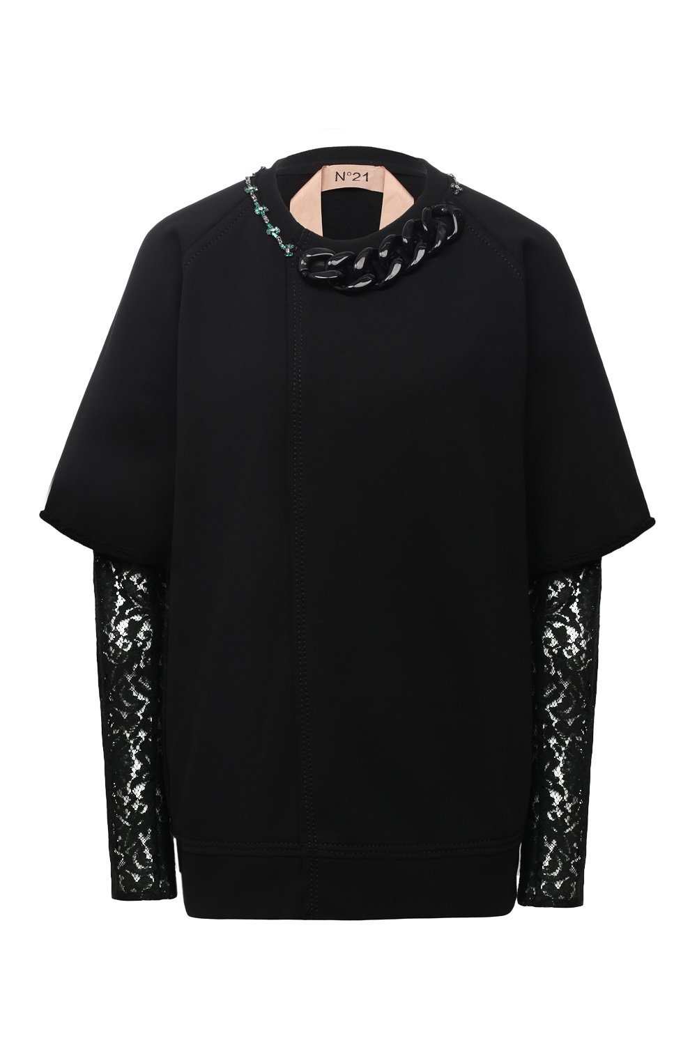 Свитшот N21 черного цвета по цене 44650 руб., арт. 20I N2S0/E041/4100, фото 1 Свитшот N21, арт. 20I N2S0/E041/4100, фото 1