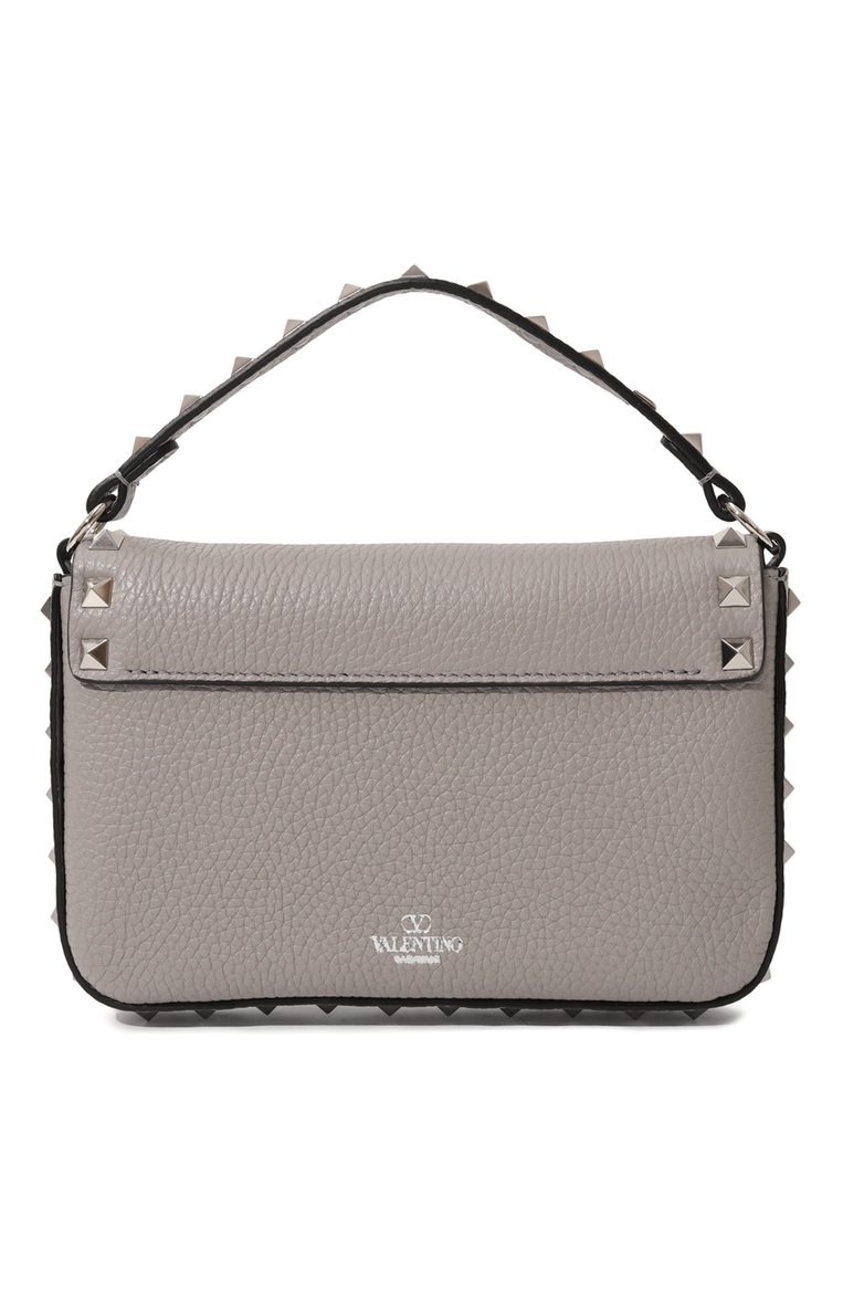 Женская сумка rockstud small VALENTINO светло-серого цвета, арт. 5W0P0W07/FID | Фото 6 (Материал: Натуральная кожа; Материал сплава: Проставлено; Драгоценные камни: Проставлено; Размер: small; Ремень/цепочка: На ремешке)